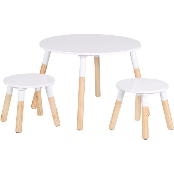Judy Wild, Kinderstuhl + Kindertisch, Kinderholztisch mit 2 Hocker (Kindertisch)