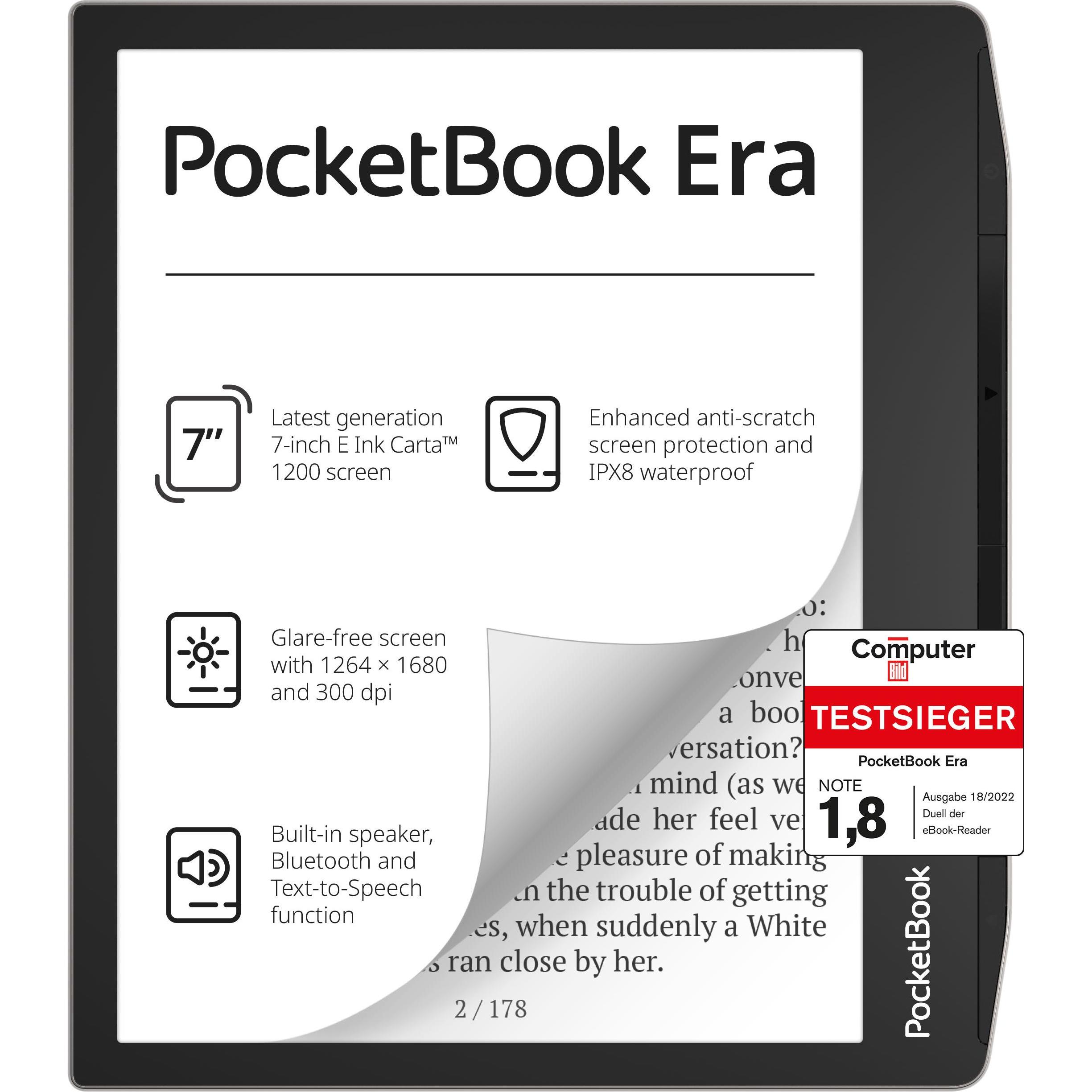 Thumbnail - PocketBook Era (7", 16 GB, Stardust Silver), eReader, Silber