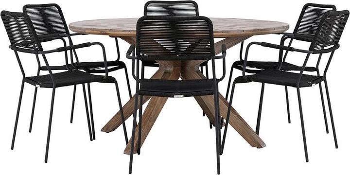 Produktbild Ebuy24 1 x Tisch 6 x Stühle (140 x 140 x 75 cm)