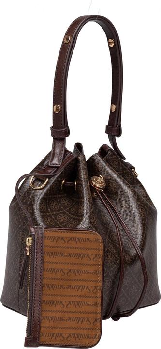 Actual product image Tory Burch monogram printed cotton bucket bag