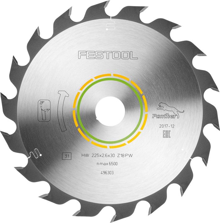 Actual product image Festool Circular saw blade HW 225x2,6x30 PW18
