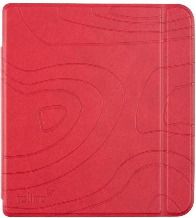 tolino vision color, Schutztasche in Lederoptik (Motiv:red texture) (Tolino Vision Color)