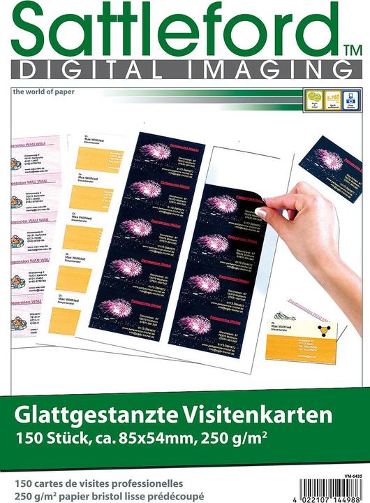 Produktbild Sattleford Business-Visitenkarten mit glatten Kanten (Laser & Injekt) (250 g/m², 150 x, A4)