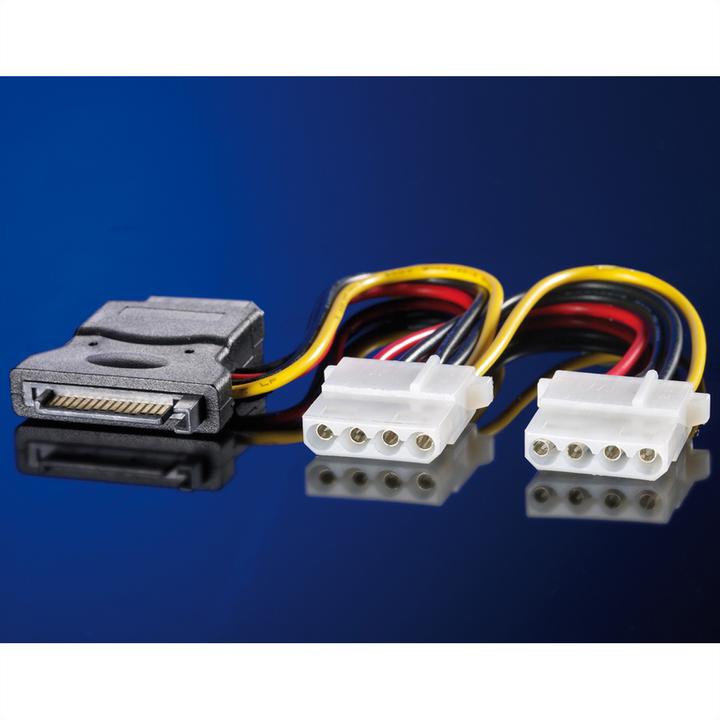 Actual product image Roline Y-adapter cable SATA / 3x 4 pin HDD (20 cm)