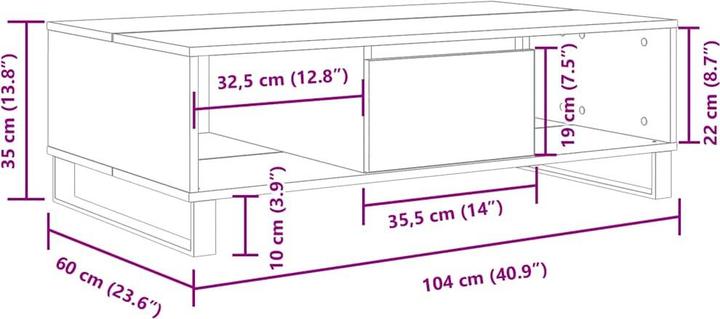 Image du produit vidaXL Couchtisch (104 x 60 x 35 cm)