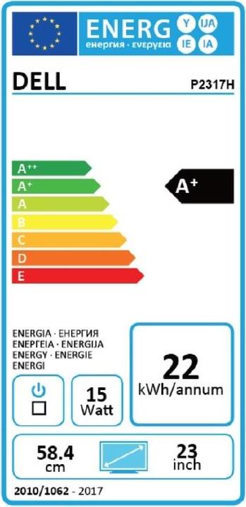 Energie-Label Dell P2317h (1920 x 1080 Pixel)