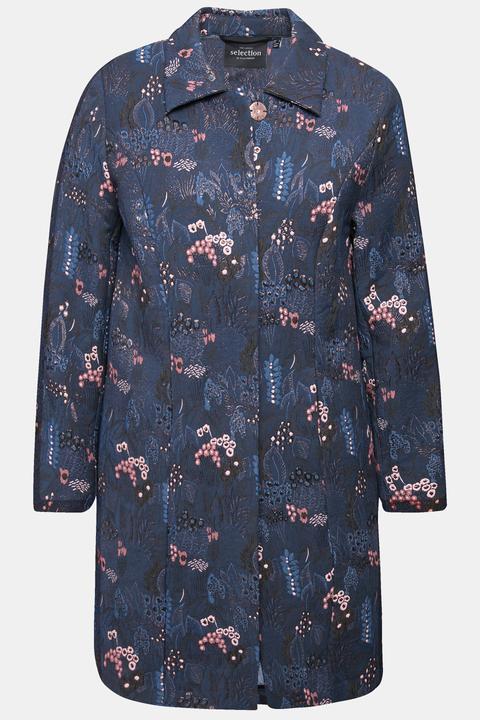 Actual product image Ulla Popken Long Floral Jacquard Jacket (44)