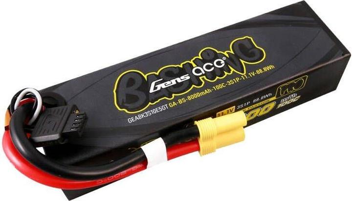 Actual product image Gens Ace G-Tech 8000mAh 11.1V 100C 3S1P Lipo Battery Pack with EC5-Bashing Series (11.10 V, 8000 mAh)