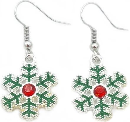 Actual product image Snazzy Santa Snowflake fir earrings from