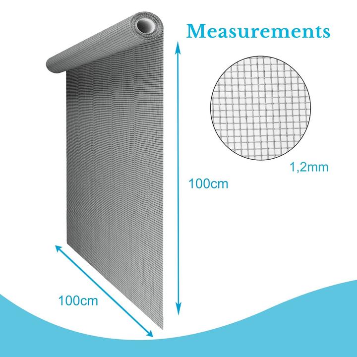 Image du produit Intirilife Moustiquaire en gris largeur 100cm (100 x 100 cm)