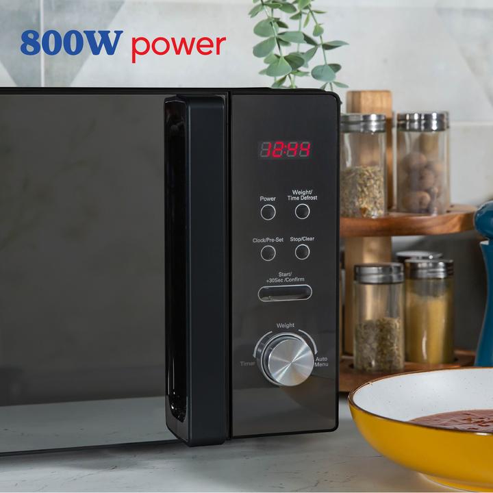 Image du produit Russell Hobbs RHM2076B – 20-Liter-Digitale Mikrowelle, 800 W, Schwarz (20 l)