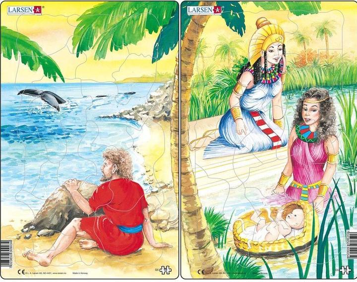 Larsen Puzzel - Bijbelse motieven Jona & Mozes (Set van 2 Midi) (18 onderdelen)