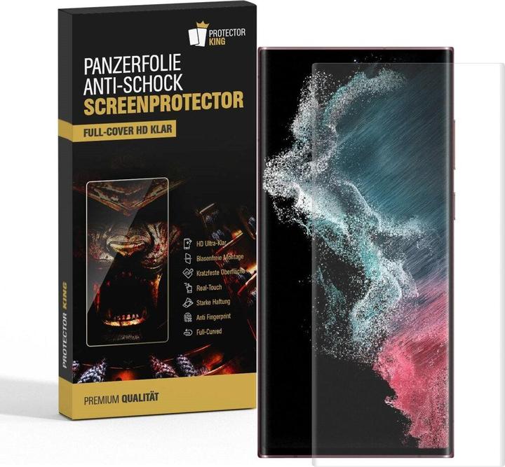 Protectorking 2x 9H Panzerglas flexibel HD Klar (2 Piece, Samsung Galaxy S22 Ultra)