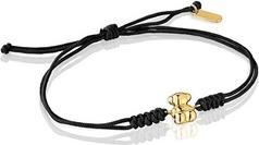 Tous - Black Kabbalah bracelet with a golden teddy bear 1004025100