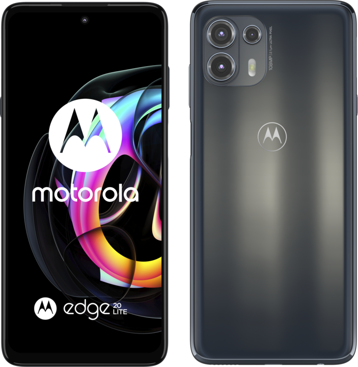 Actual product image Motorola Edge 20 Lite (128 GB, Electric Graphite, 6.70", Hybrid Dual SIM, 108 Mpx, 5G)