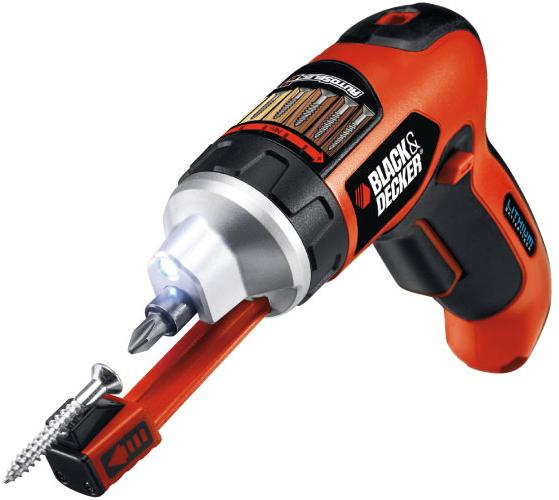 Actual product image Black & Decker AutoSelect screwdriver with telescopic screw holder Li-Ion (Rechargeable battery operated)