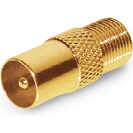 Eneroid F-Adapter, Kupplung/Koaxstecker, vergoldet, Audio Adapter, Gold
