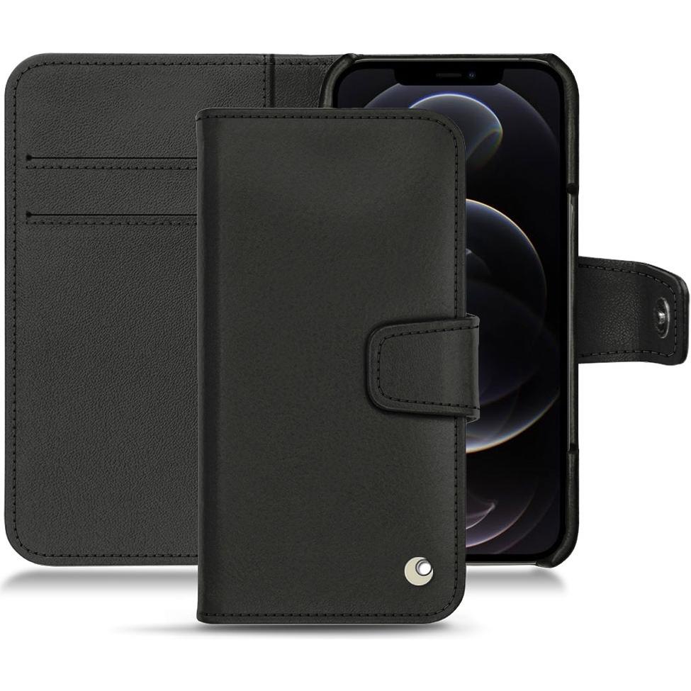 Noreve Lederschutzhülle Wallet (Apple iPhone 12 Pro), Smartphone Hülle, Schwarz