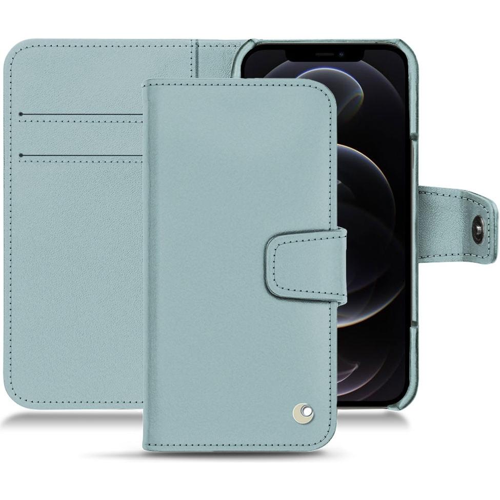 Noreve Lederschutzhülle Wallet (Apple iPhone 12 Pro), Smartphone Hülle, Blau
