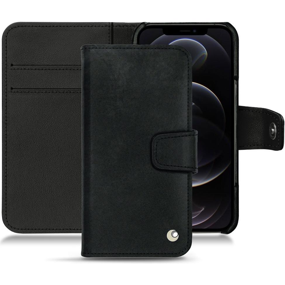 Noreve Lederschutzhülle Wallet (Apple iPhone 12 Pro), Smartphone Hülle, Schwarz