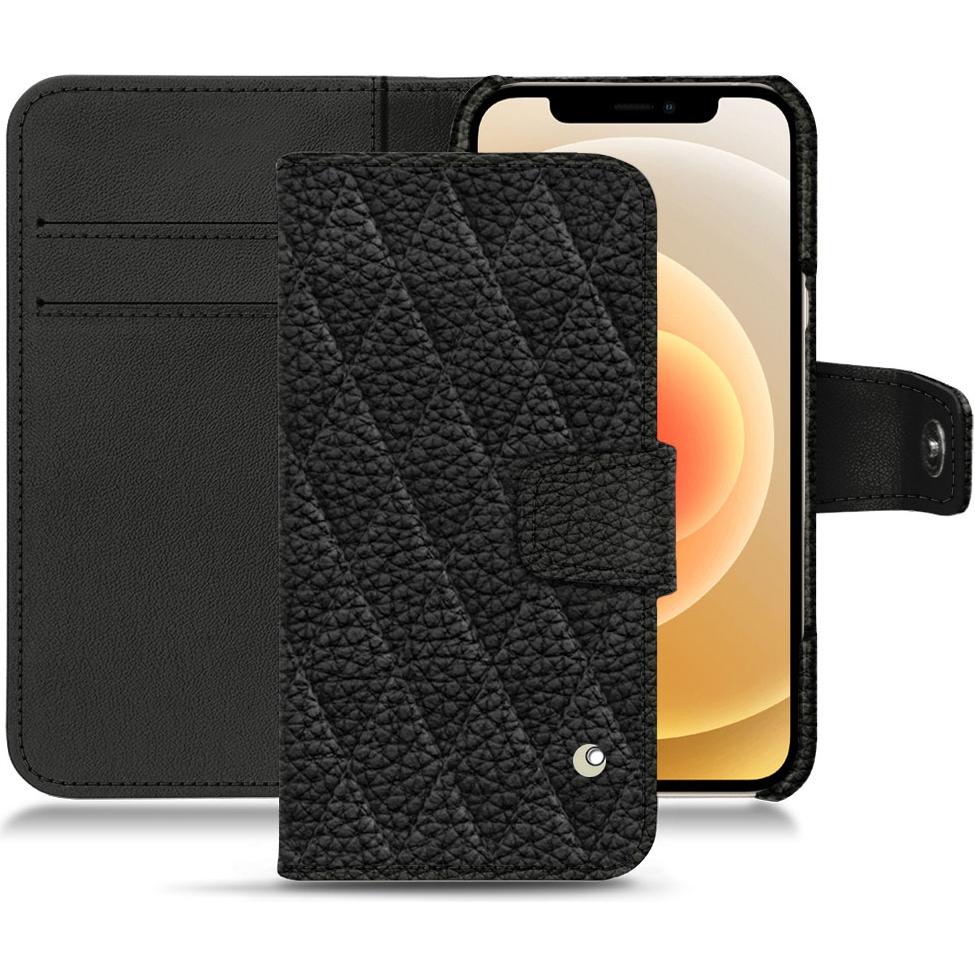 Noreve Lederschutzhülle Wallet (Apple iPhone 12 mini), Smartphone Hülle, Schwarz