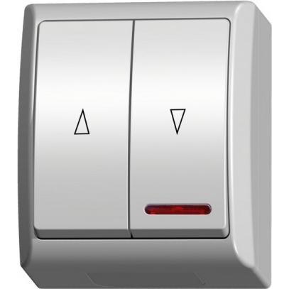 Ospel Wellenverschlussschalter mit hermetischer Hintergrundbeleuchtung weiss (ŁNH-7HS, Taster + Schalter, Weiss