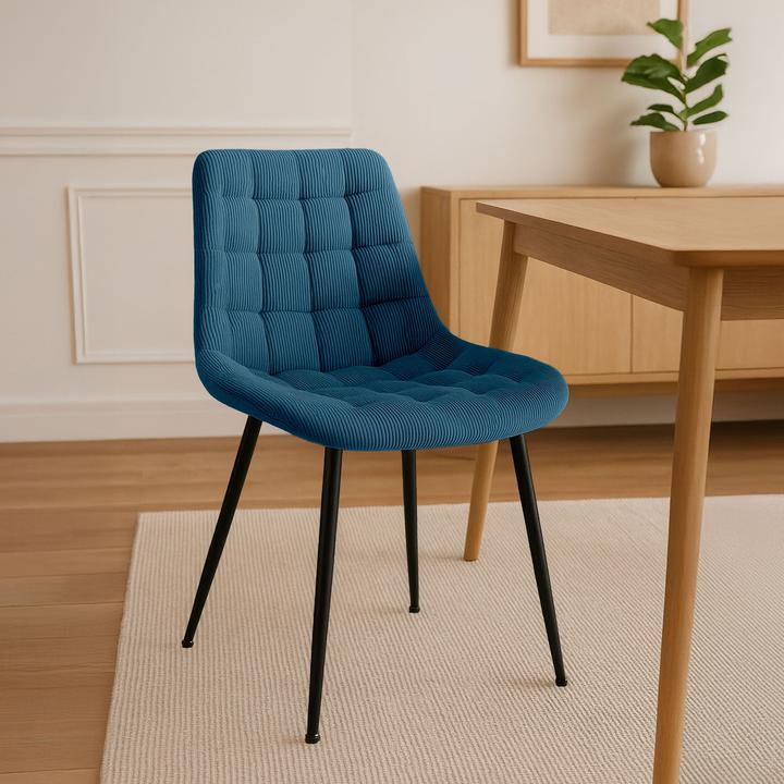 Actual product image CLP Sardna dining chair upholstered in corduroy with backrest