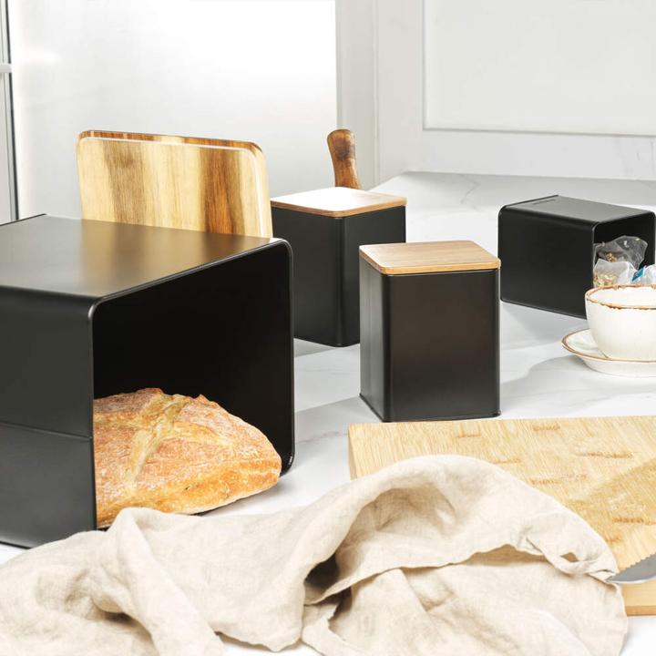 Actual product image Salter BW129001EU7 Toronto 4-Piece Bread Bin & Canister Set - Black