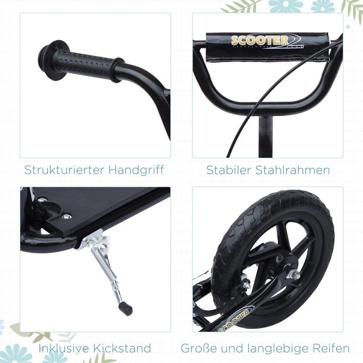 Actual product image Homcom Children's scooter anti-slip tread, metal bike stand for parking