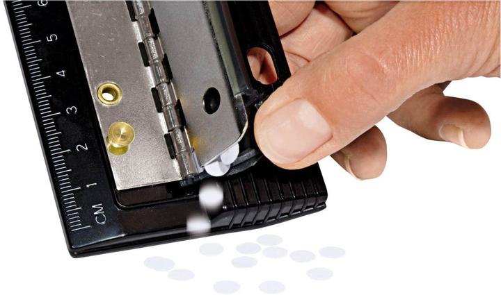 Actual product image Wedo Business pocket hole punch, 4 holes, black Punching capacity: 3 mm, made of plastic with metal rail