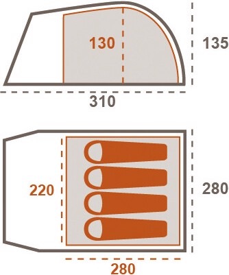 Actual product image Grand Canyon Topeka 4 (Dome tent, 4.50 kg, 4 persons)