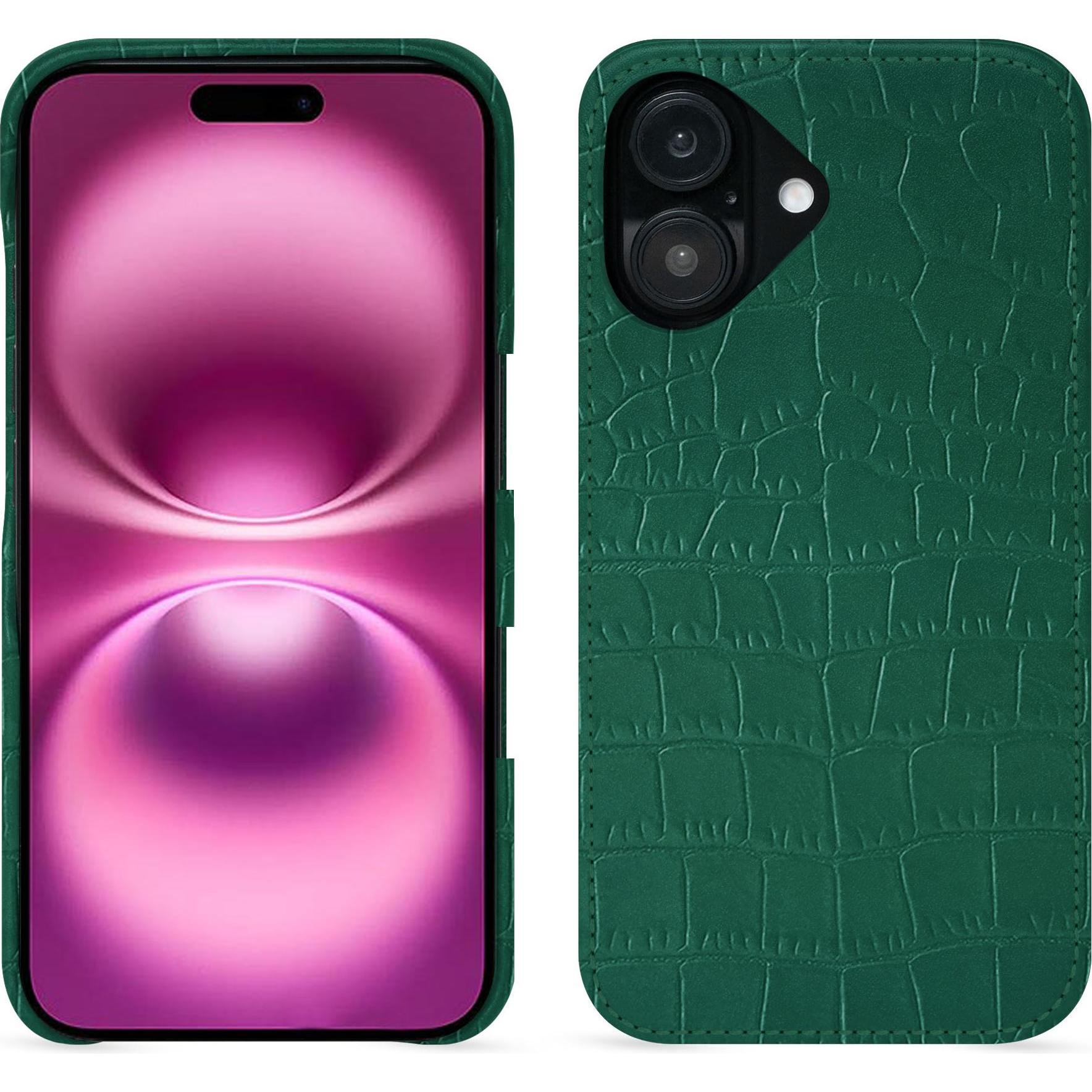 Noreve Lederschutzhülle (Apple iPhone 16 Plus), Smartphone Hülle, Grün