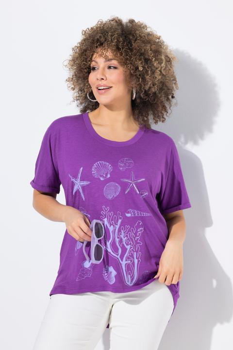 Actual product image Ulla Popken Marine Print Short Sleeve Tee (46, 48)