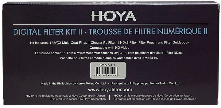 Image du produit Hoya Digital Filter Kit II (UV, CIR-PL & ND8) Filterset (43 mm, Filtre gris neutre, Filtre polarisant, Filtre UV)