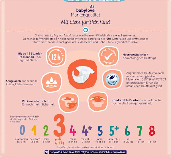 Actual product image dm babylove Premium (Size 3, Monthly box, 92 pcs.)