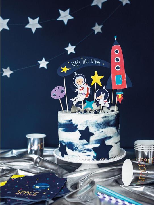 Actual product image Partydeco Cake Topper Space Set 7 pieces