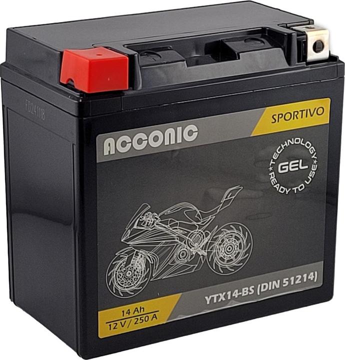 Actual product image Acconic Sportivo GEL YTX14-BS (12 V, 14 Ah, 250 A)