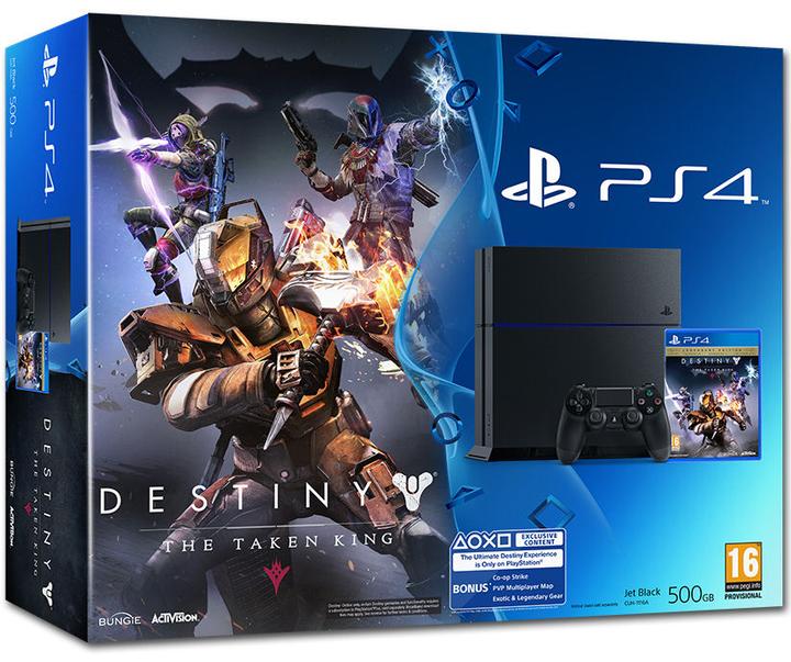 Produktbild Sony Playstation 4, 500GB, C-Chassis, inkl. Destiny: König der Besessenen