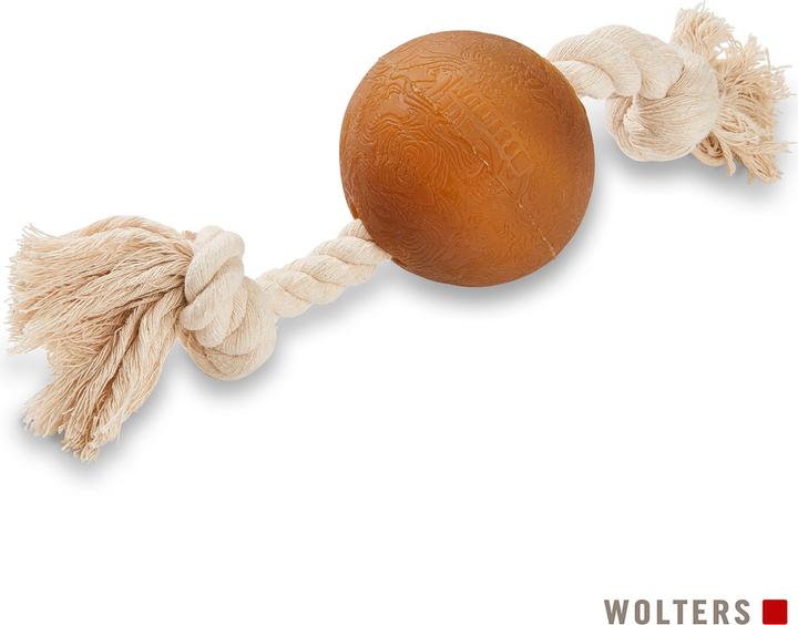 Immagine prodotto Wolters Palla giocattolo per cani Pure Nature con corda, L, 25 cm (Gioco da masticare per cani)
