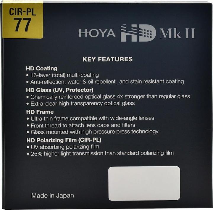 Actual product image Hoya HD Mk II CIR-PL Filter (77 mm, Polarizing filter, 77 mm)