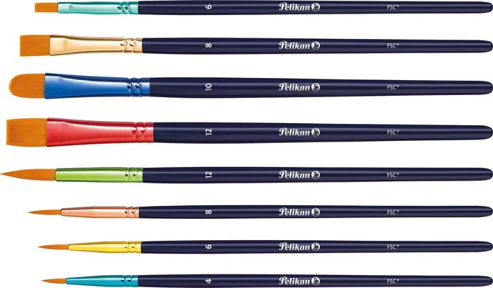 Produktbild Pelikan Pinselset mit 8 Synthetikpinseln, Anzahl der Pinsel: 8 Stück