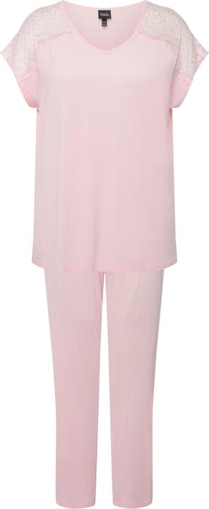 Ulla Popken Pyjama, Spitze, V-Ausschnitt, Halbarm (46, 48)