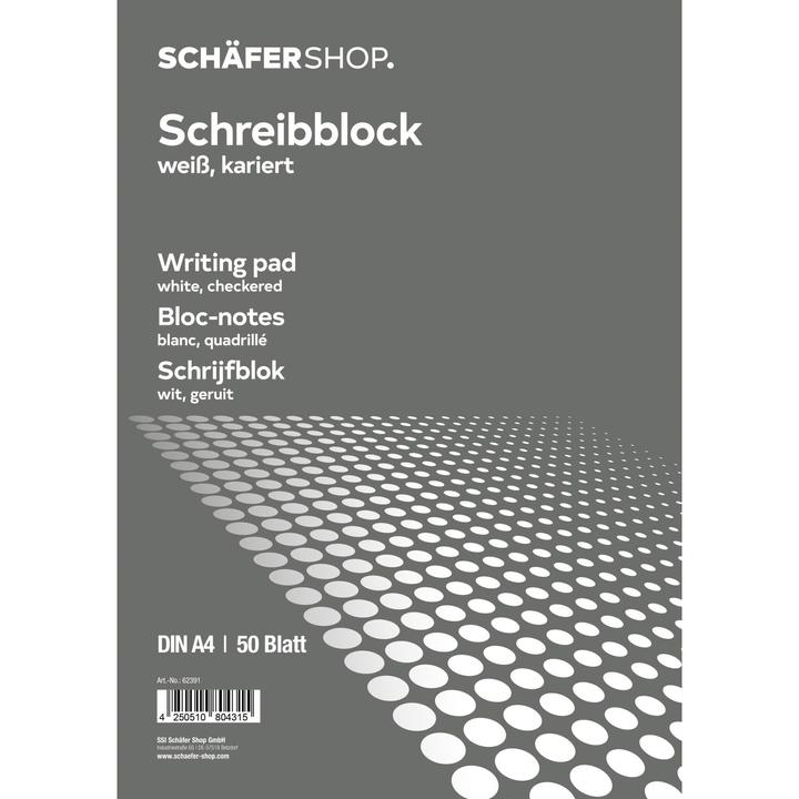 Produktbild Schäfer Shop Briefblock, 10 Stück, weiss (A4, Kariert)