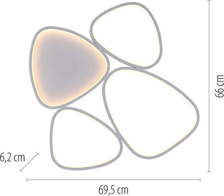 Produktbild Just Light LED Deckenlampe SW PEBBLES dimmbar per Wandschalter, Memoryfunktion (4820 lm)