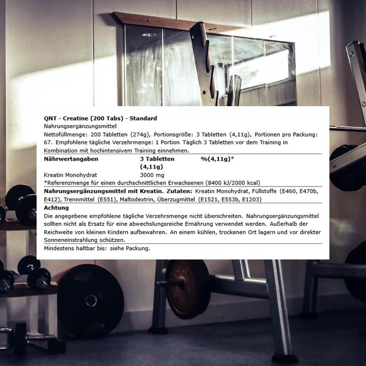 Image du produit QNT Creatine Monohydrate (200 pièce(s), Cachets, 274 g)