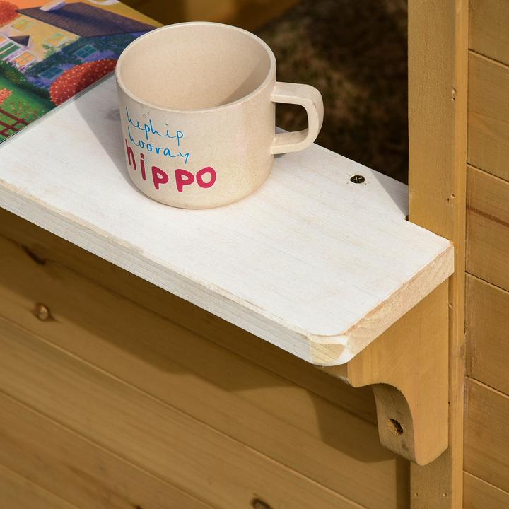 Produktbild Outsunny Kinderspielhaus Tannenholz Gelb