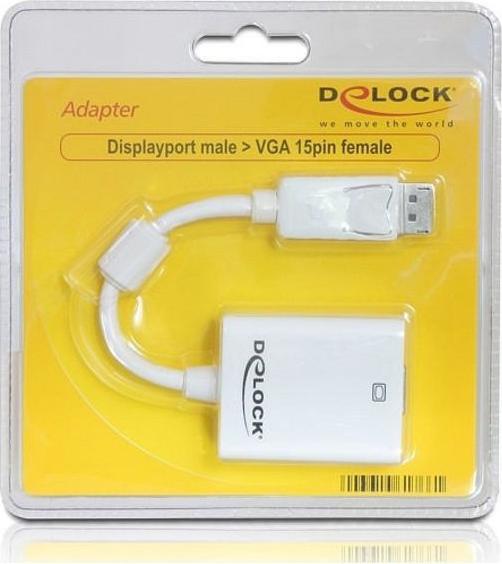 Actual product image Delock Monitor adapter DP to VGA-Bu white (VGA, 16 cm)