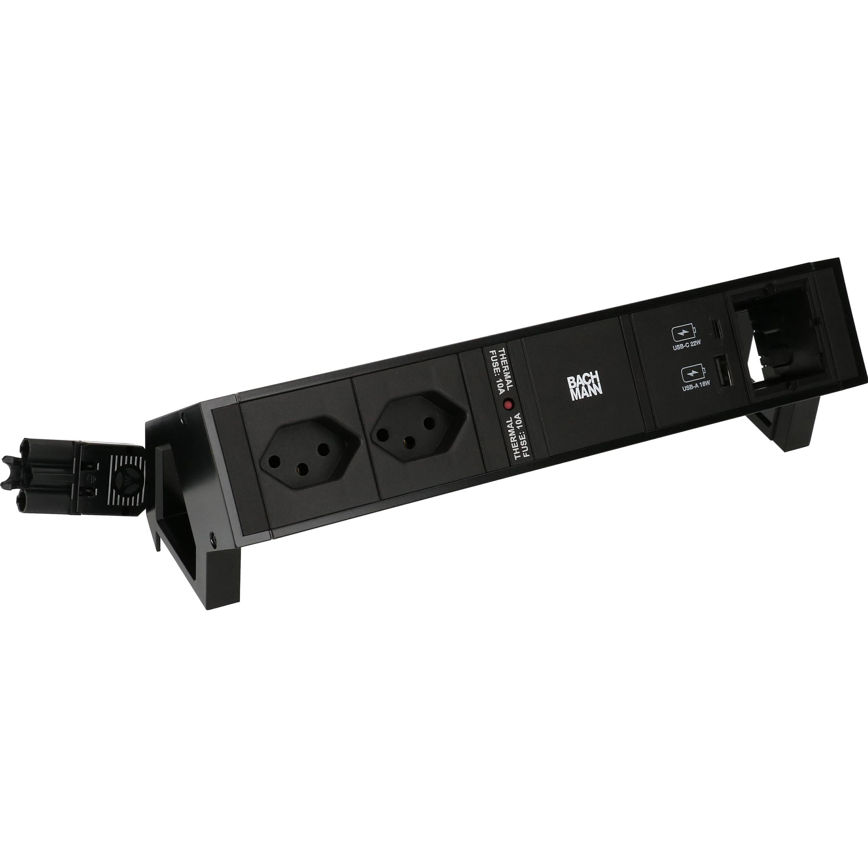 Thumbnail - Bachmann, Steckdosenleiste, Desk 2 (2 x, Typ 13, USB-A, USB-C, 0.20 m)