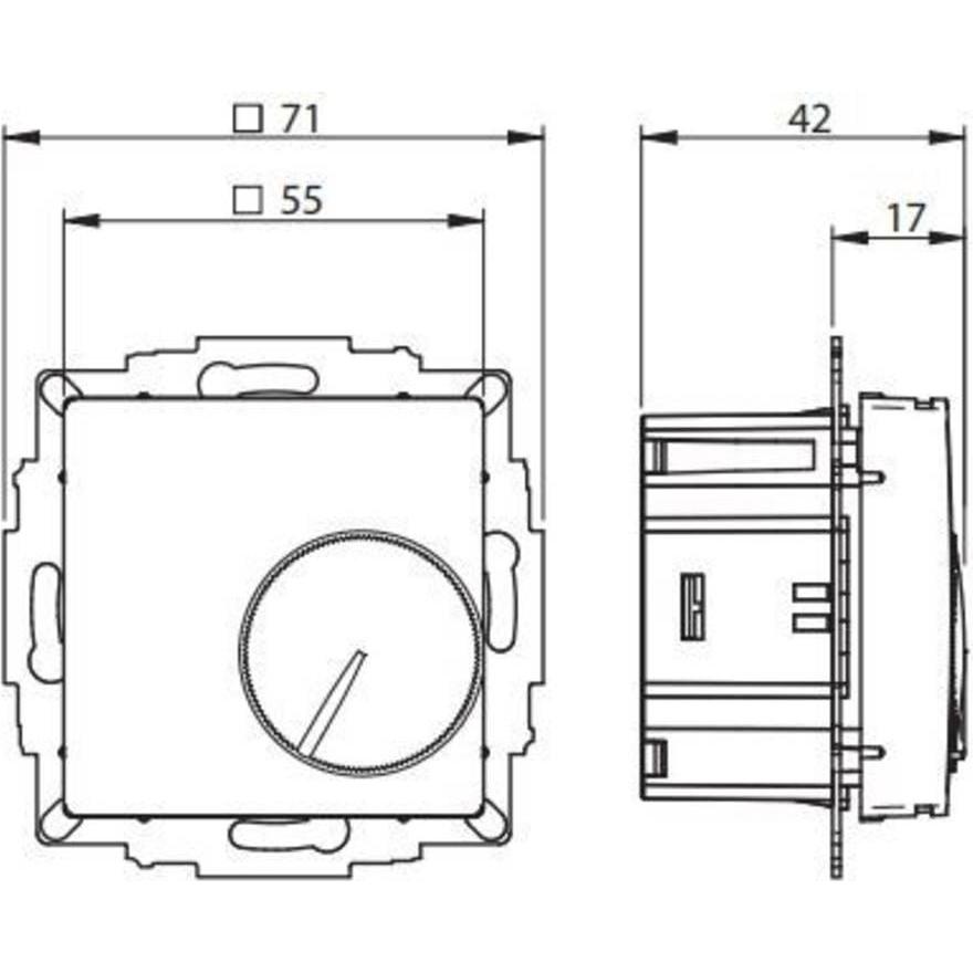 Thumbnail - Eberle Controls Eberle UTE 1015-RAL9016-G-55 Raumthermostat Unterputz 5 bis 30°C, Thermostat, Weiss