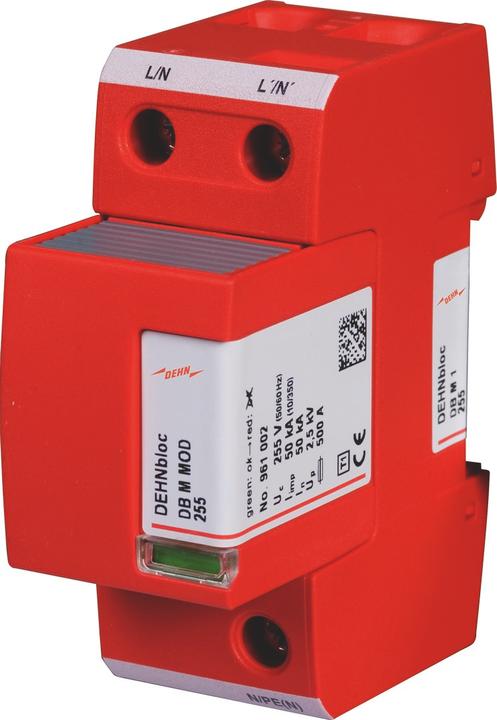 Immagine prodotto Dehn 961120 Scaricatore di corrente da fulmine a 1 polo DEHNbloc M 50kA